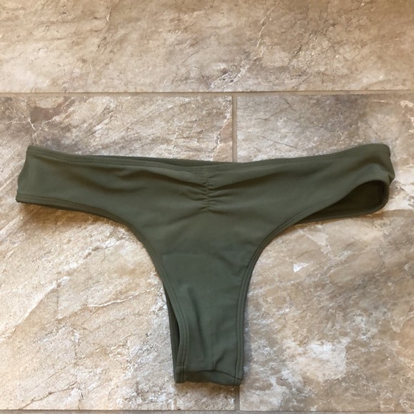 Olive Green Cheeky Bikini Bottom (Size S) - Picture 2 of 4